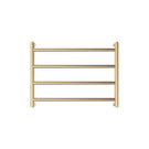 Front Fienza Kaya Round Heated Towel Rail 600X450X100mm 4 Bars Urban Brass 8286045UB - The Blue Space