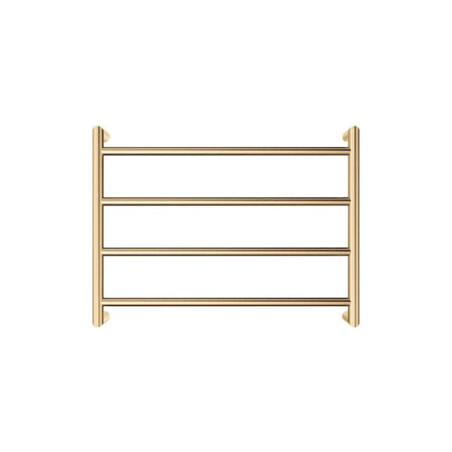 Front Fienza Kaya Round Heated Towel Rail 600X450X100mm 4 Bars Urban Brass 8286045UB - The Blue Space