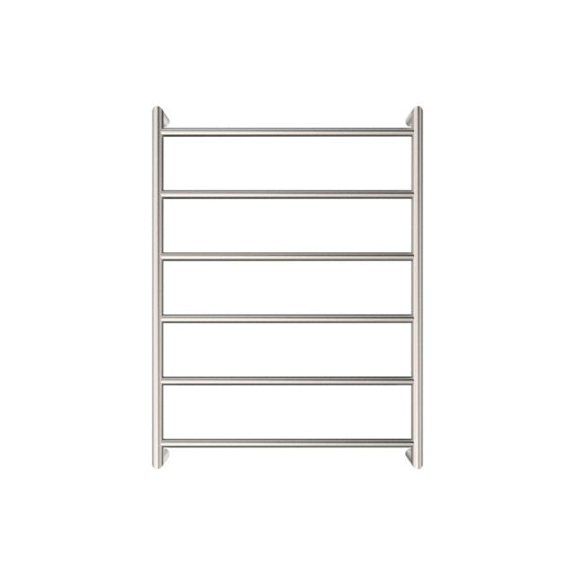 Front Fienza Kaya Round Heated Towel Rail 600X800X100mm 6 Bars Brushed Nickel 8286080BN - The Blue Space