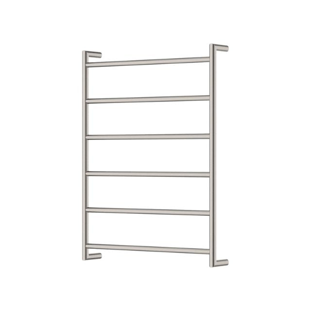 Fienza Kaya Round Heated Towel Rail 600X800X100mm 6 Bars Brushed Nickel 8286080BN - The Blue Space