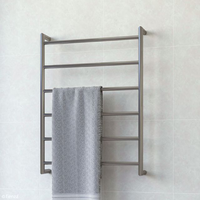 Lifestyle Fienza Kaya Round Heated Towel Rail 600X800X100mm 6 Bars Gun Metal 8286080GM - The Blue Space