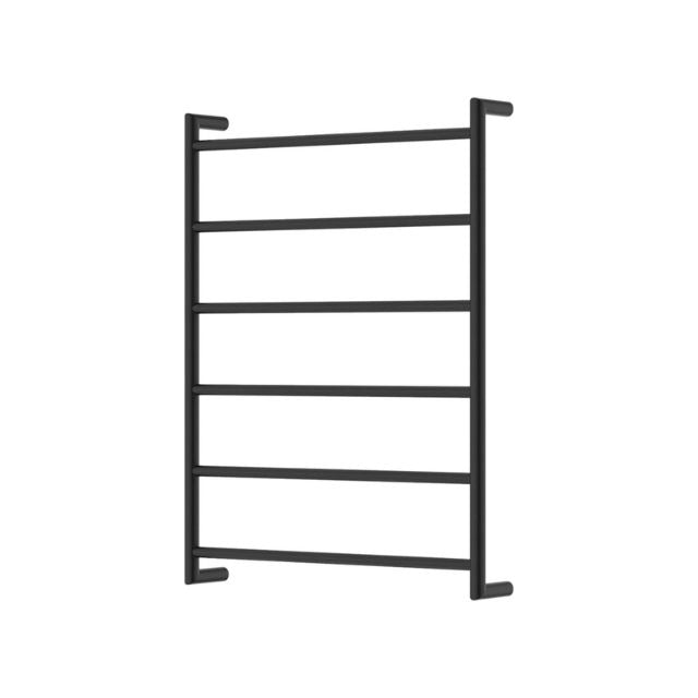 Fienza Kaya Round Heated Towel Rail 600X800X100mm 6 Bars Matte Black 8286080MB - The Blue Space