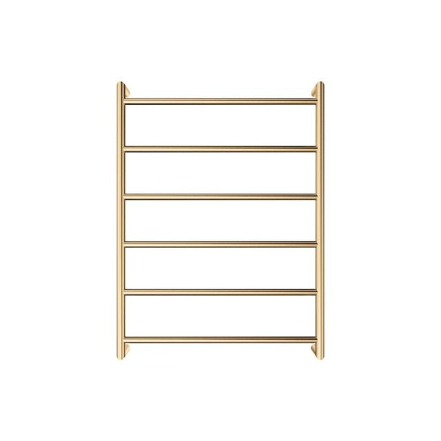 Fienza Kaya Round Heated Towel Rail 600X800X100mm 6 Bars Urban Brass