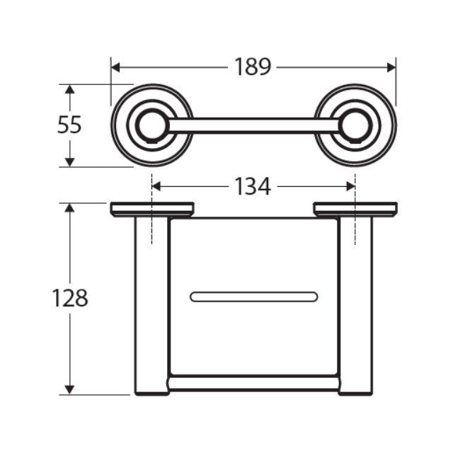 Technical Drawing Fienza Kaya Soap Shelf Chrome 82806 - The Blue Space