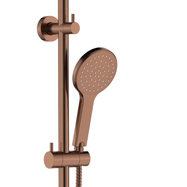 Close Fienza Kaya Twin Rail Shower Brushed Copper 455109CO - The Blue Space