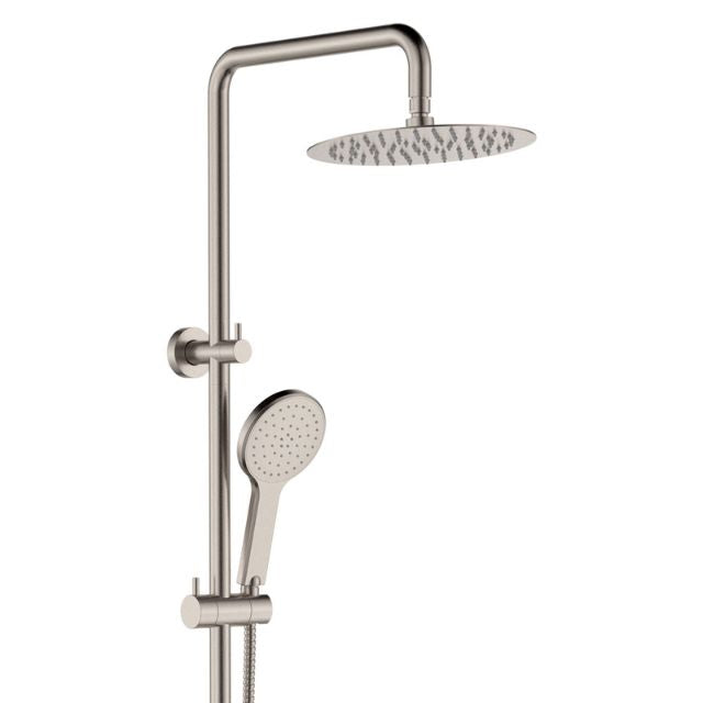 Fienza Kaya Twin Rail Shower Brushed Nickel 455109BN - The Blue Space