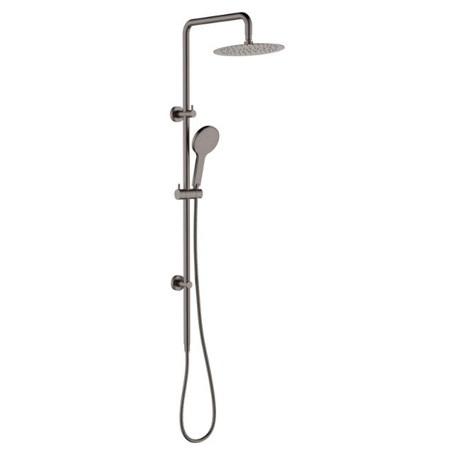 Angle Fienza Kaya Twin Rail Shower Gun Metal 455109GM - The Blue Space