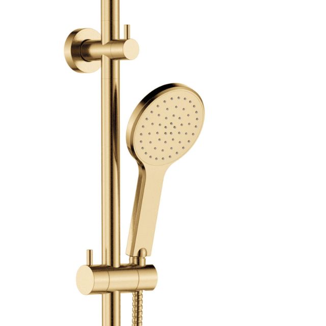 Close Fienza Kaya Twin Rail Shower Urban Brass 455109UB - The Blue Space