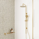 Lifestyle Fienza Kaya Twin Rail Shower Urban Brass 455109UB - The Blue Space