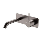 Fienza Kaya Up Basin/Bath Wall Mixer 160Mm Outlet Set Soft Square Plate Gun Metal 228119GM - The Blue Space