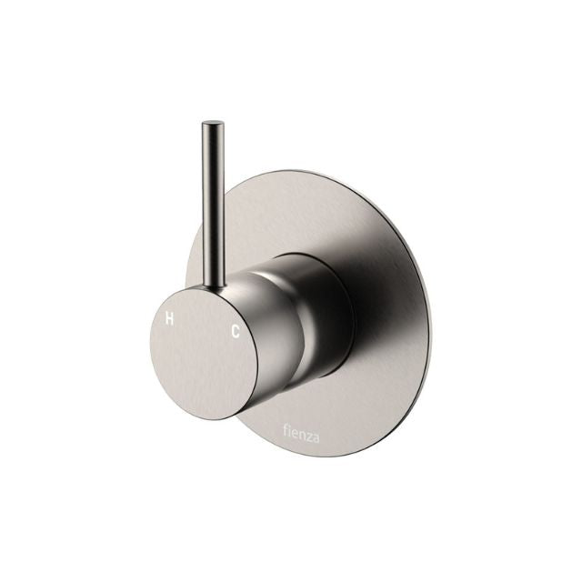 Fienza Kaya Up Wall Mixer Large Round Plate Brushed Nickel 228114BN-3 - The Blue Space