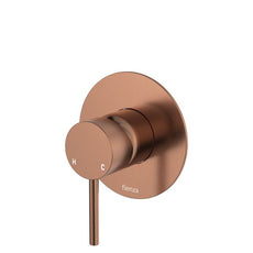 Fienza Kaya Wall Mixer Large Round Plate Brushed Copper  228101CO-3 - The Blue Space