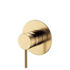 Fienza Kaya Wall Mixer Large Round Plate Urban Brass 228101UB-3 - The Blue Space