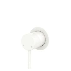 Fienza Kaya Wall Mixer Small Round Plate Matte White  228101MW - The Blue Space