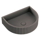 Fienza Valentina Concrete Fluted Arch Wall Basin 465 x 360 x 119mm Warm Grey RB078 - The Blue Space