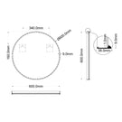 Technical Drawing Ingrain Round Brushed Nickel Framed Mirror 600mm INGRM60-BN - The Blue Space