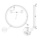 Technical Drawing Ingrain Timber Framed Round Mirror 800mm INGTROM80 - The Blue Space