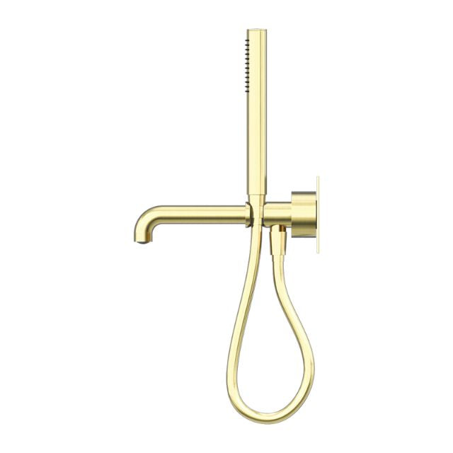 Side Nero Kara Progressive Shower System With Spout 230mm Brushed Gold NR271903A230BG - The Blue Space