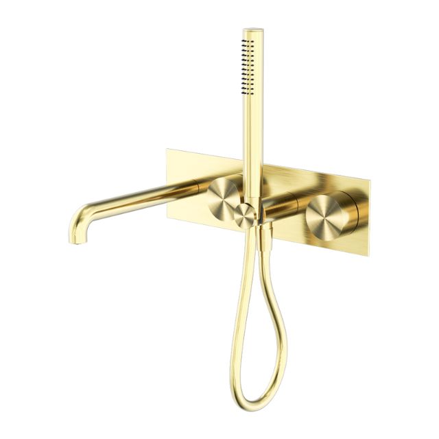 Nero Kara Progressive Shower System With Spout 230mm Brushed Gold NR271903A230BG - The Blue Space