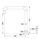 Technical Drawing Nero Kara Progressive Tall Basin Set Chrome NR271901aCH - The Blue Space