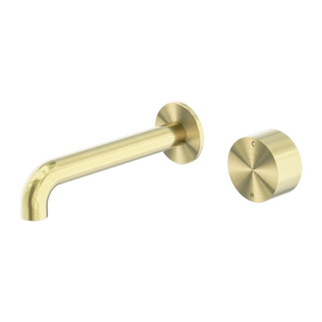 Nero Kara Progressive Wall Basin/Bath Set 120mm Brushed Gold