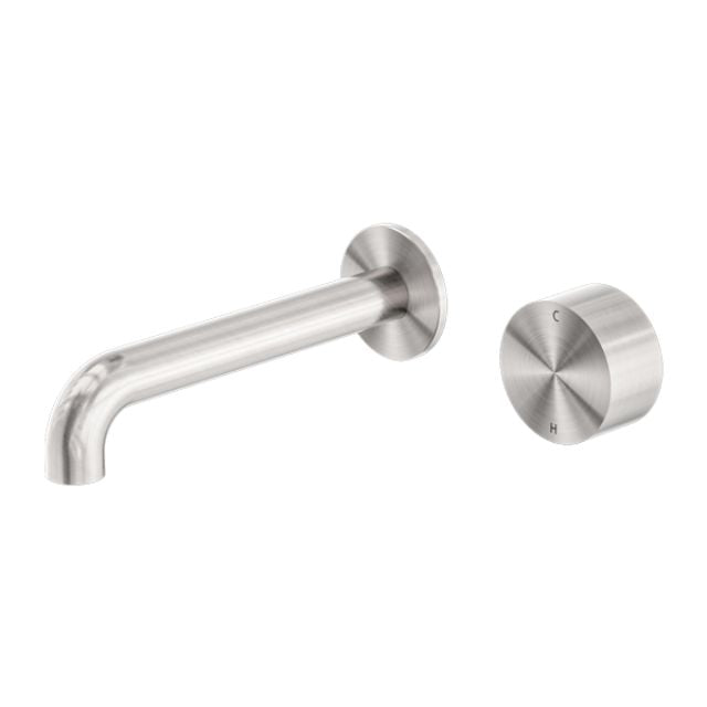 Nero Kara Progressive Wall Basin/Bath Set 120mm Brushed Nickel