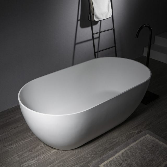 Kaskade Lucia Freestanding Stone Bath Matte White 1400mm VX12-1400 - The Blue Space