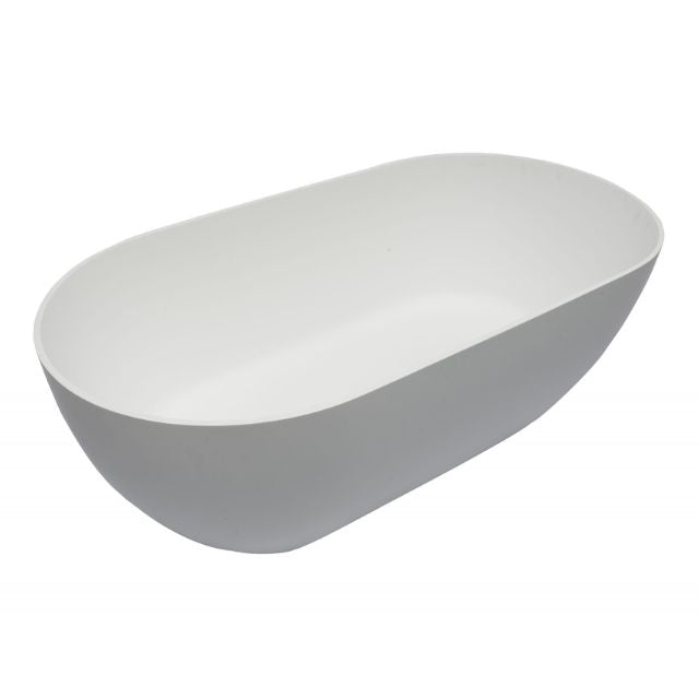 Shop Kaskade Lucia Freestanding Stone Bath Matte White 1600mm VX12-1600 - The Blue Space