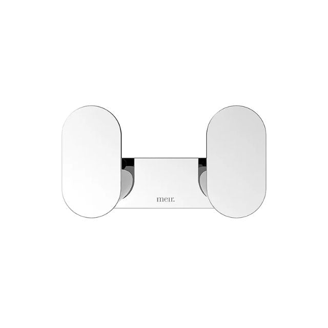 Front Meir Curvaé Double Robe Hook Chrome MRRH-2D00N-C - The Blue Space