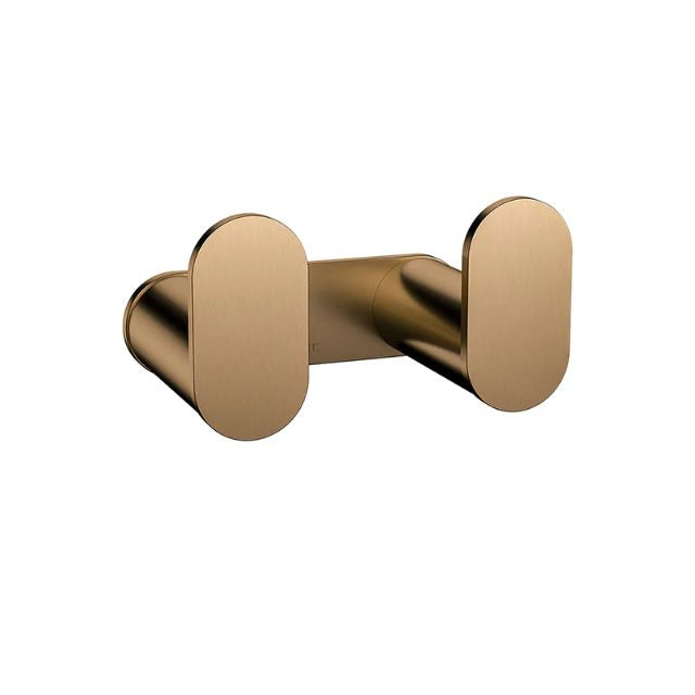 Meir Curvaé Double Robe Hook Lustre Bronze MRRH-2D00N-PVDBZ - The Blue Space