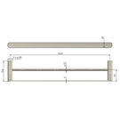 Technical Drawing Meir Curvaé Double Towel Rail 600mm Brushed Nickel MRTR-3D60N-PVDBN - The Blue Space