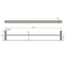 Technical Drawing Meir Curvaé Double Towel Rail 800mm Champagne MRTR-3D80N-CH - The Blue Space