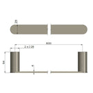 Technical Drawing Meir Curvaé Single Towel Rail 600mm Champagne MRTR-3S60N-CH - The Blue Space