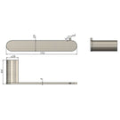 Technical Drawing Meir Curvaé Toilet Roll Holder Brushed Nickel MRTP-3000N-PVDBN - The Blue Space