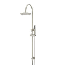 Meir Gooseneck Shower Set with 200mm rose, Single-Function Hand Shower Brushed Nickel MZ0904-R-PVDBN - The Blue Space