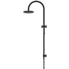 Side Meir Gooseneck Shower Set with 200mm rose, Single-Function Hand Shower Matte Black MZ0904-R - The Blue Space