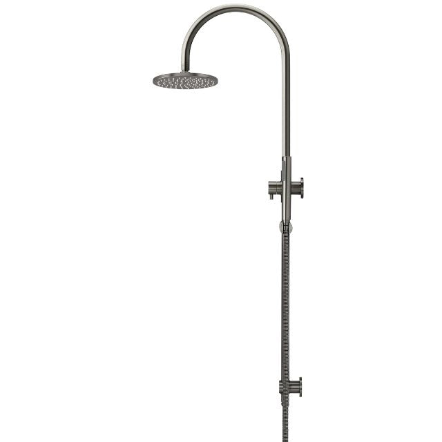 Side Meir Gooseneck Shower Set with 200mm rose, Single-Function Hand Shower Shadow MZ0904-R-PVDGM - The Blue Space