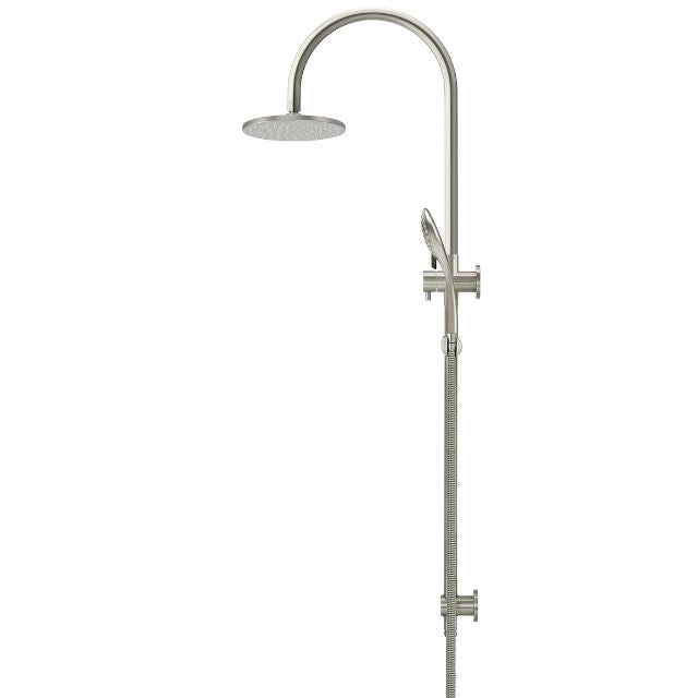 Side Meir Gooseneck Shower Set with 200mm Rose, Three-Function Hand Shower Brushed Nickel MZ0904-PVDBN - The Blue Space