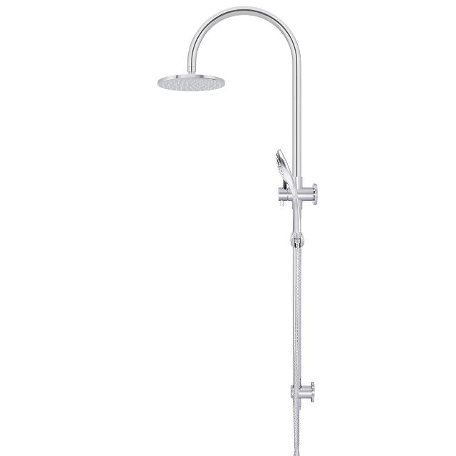 Side Meir Gooseneck Shower Set with 200mm Rose, Three-Function Hand Shower Chrome MZ0904-C - The Blue Space