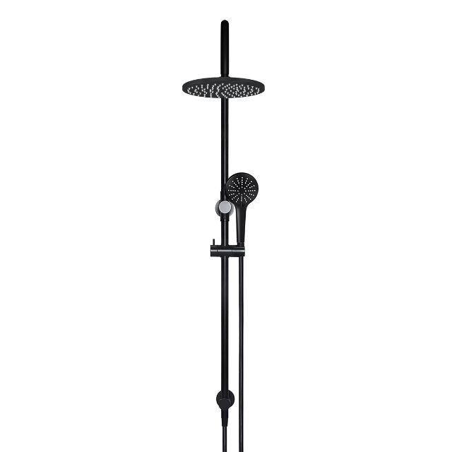 Front Meir Gooseneck Shower Set with 200mm Rose, Three-Function Hand Shower Matte Black MZ0904 - The Blue Space