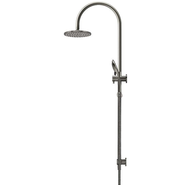 Side Meir Gooseneck Shower Set with 200mm Rose, Three-Function Hand Shower Shadow MZ0904-PVDGM - The Blue Space