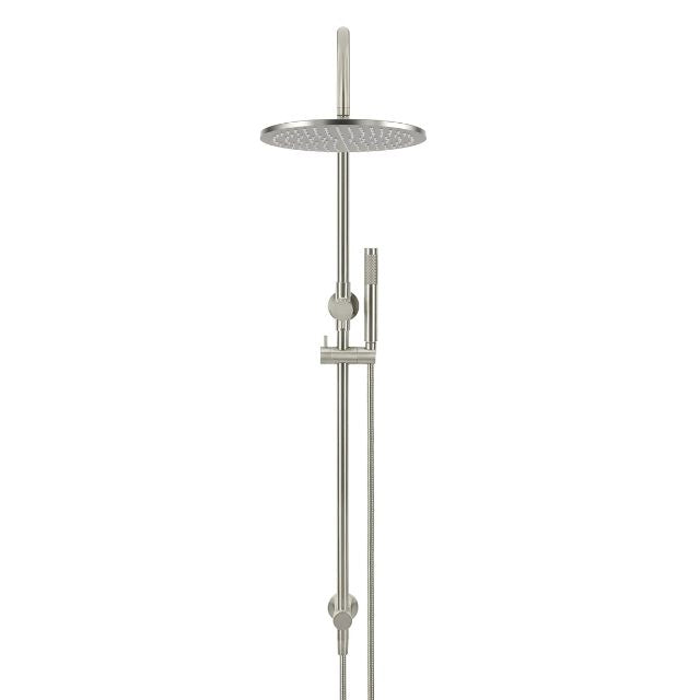 Front Meir Gooseneck Shower Set with 300mm Rose, Single Function Hand Shower Brushed Nickel MZ0906-R-PVDBN - The Blue Space