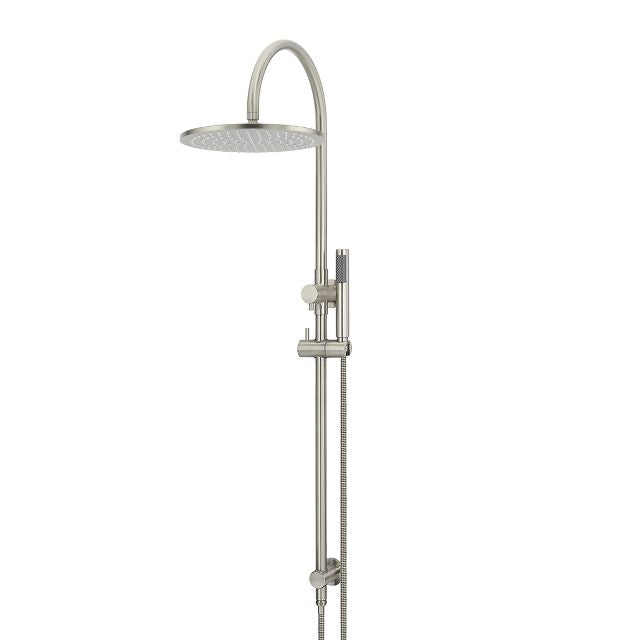 Meir Gooseneck Shower Set with 300mm Rose, Single Function Hand Shower Brushed Nickel MZ0906-R-PVDBN - The Blue Space