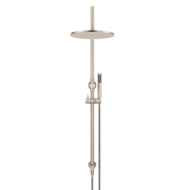 Front Meir Gooseneck Shower Set with 300mm rose, Single-Function Hand Shower Champagne MZ0906-R-CH - The Blue Space