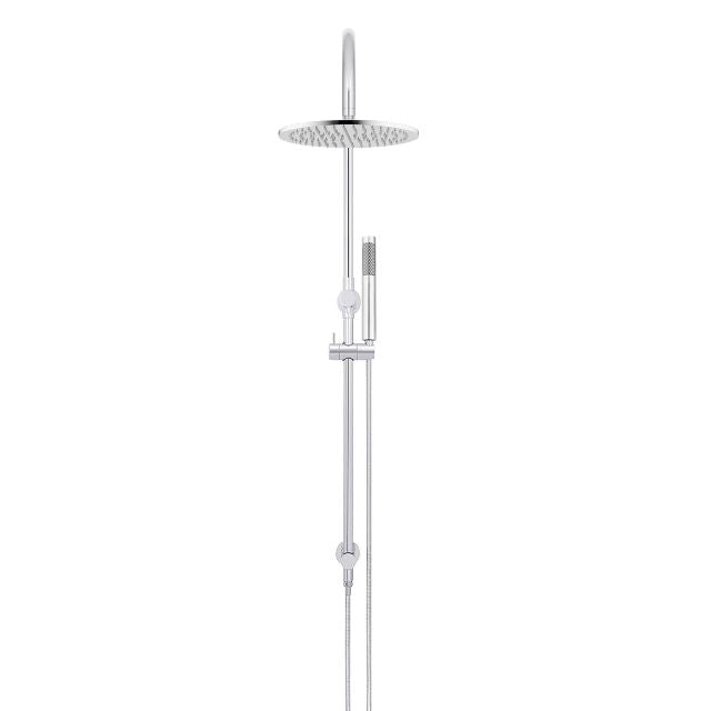 Front Meir Gooseneck Shower Set with 300mm rose, Single-Function Hand Shower Chrome MZ0906-R-C - The Blue Space