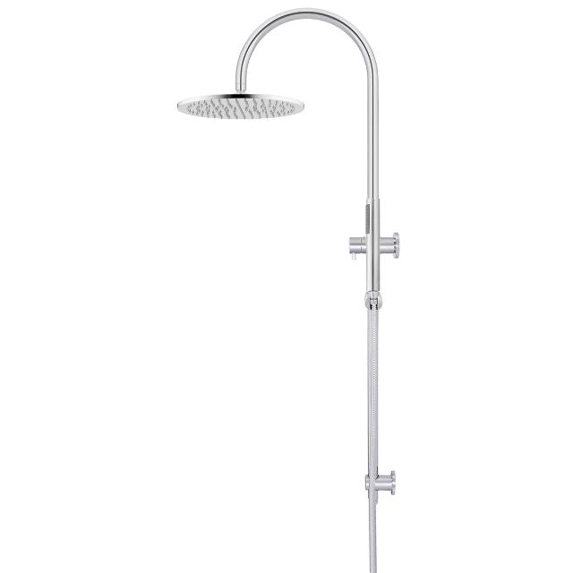 Side Meir Gooseneck Shower Set with 300mm rose, Single-Function Hand Shower Chrome MZ0906-R-C - The Blue Space