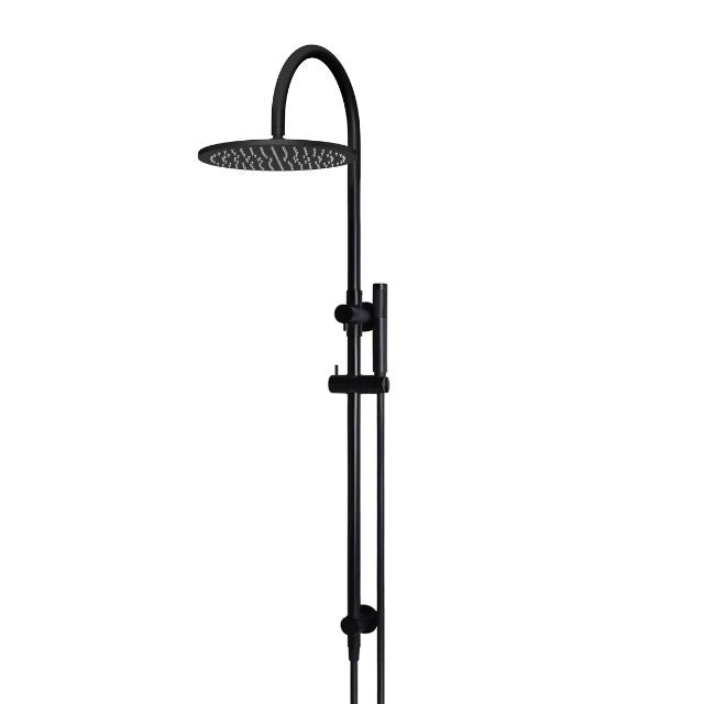 Meir Gooseneck Shower Set with 300mm rose, Single-Function Hand Shower Matte Black MZ0906-R - The Blue Space