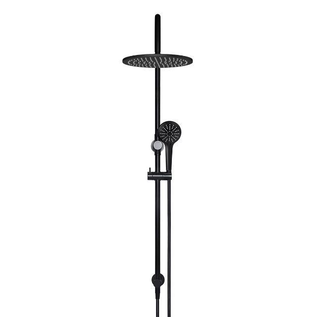 Front Meir Gooseneck Shower Set with 300mm rose, Three-Function Hand Shower Matte Black MZ0906 - The Blue Space