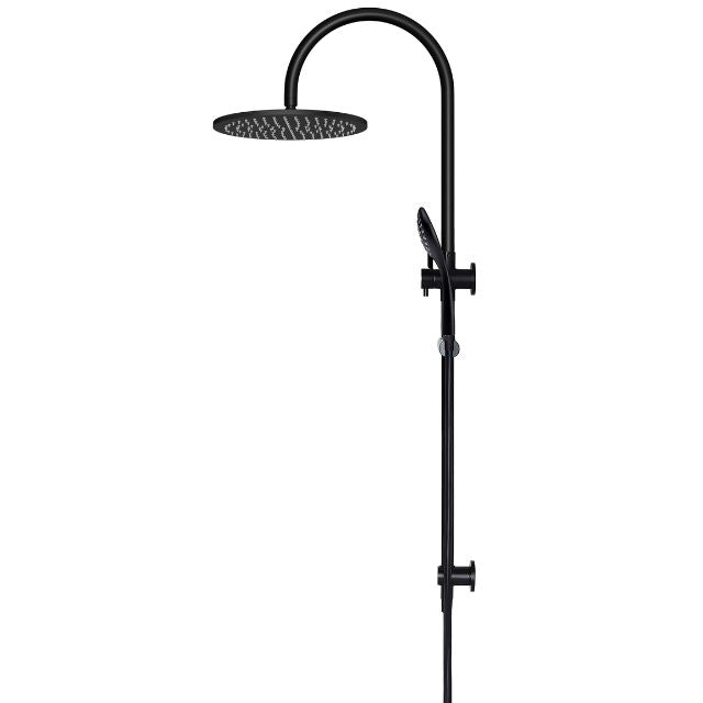 Side Meir Gooseneck Shower Set with 300mm rose, Three-Function Hand Shower Matte Black MZ0906 - The Blue Space