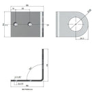 Technical Drawing Meir Outdoor Soap Dispenser Bracket 316 Stainless Steel MP10N-SS316 - The Blue Space